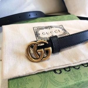 Authentic Gucci GG Marmont Thin Leather Belt
